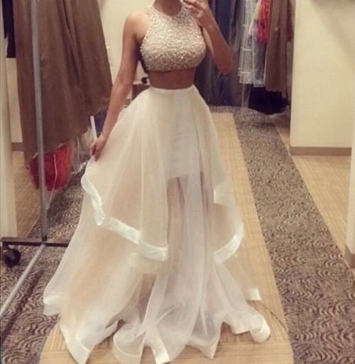 Champagne Two Piece Prom Dresses 2015 ...